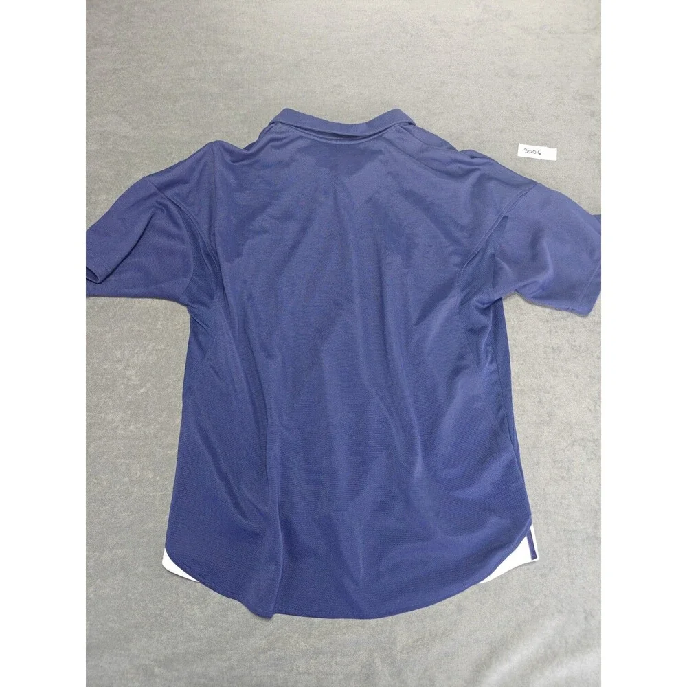 Adidas ClimaLite Polo Shirt Mens Large Blue Athletic Performance Golf Mesh